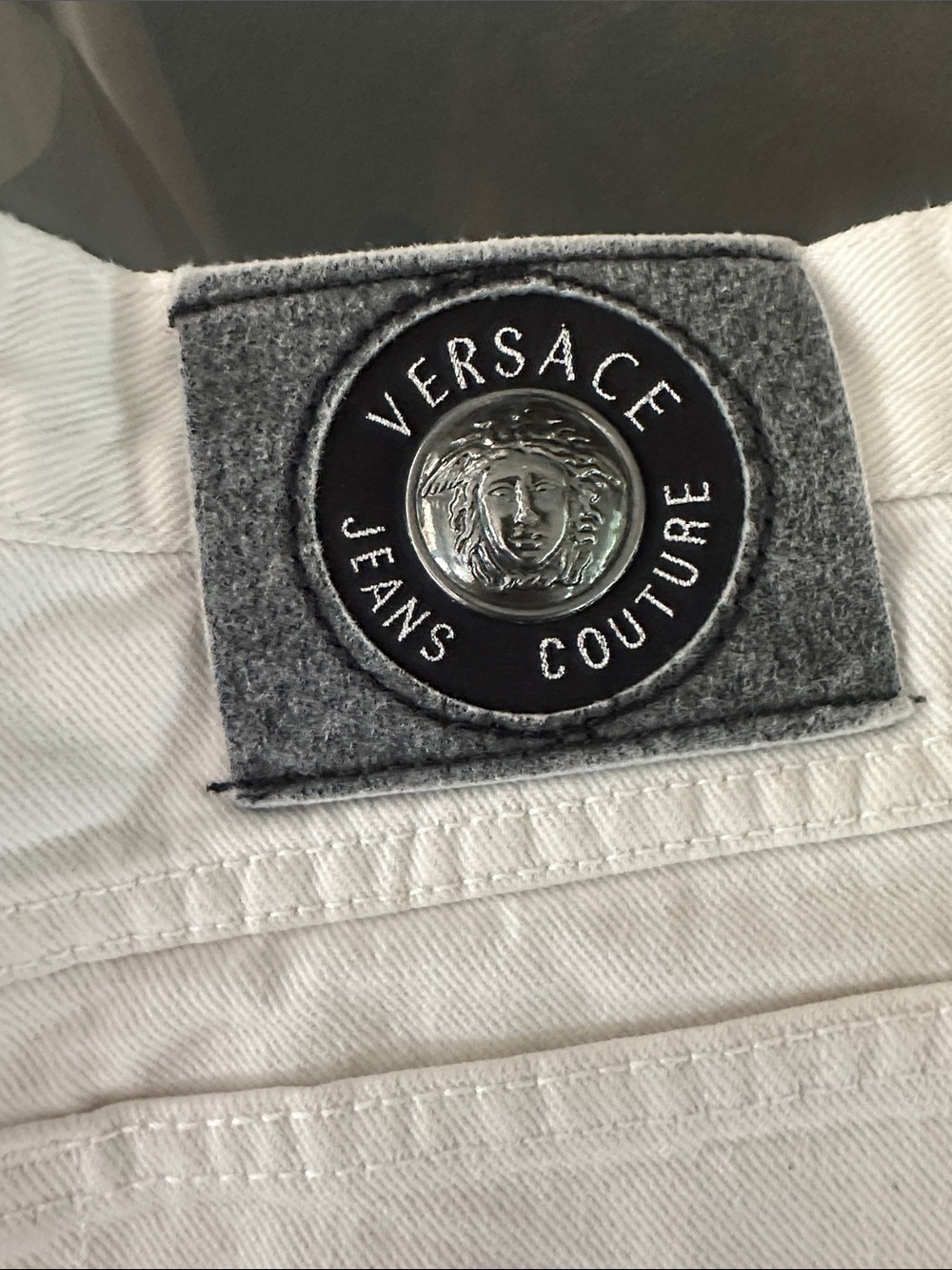 Versace White Frayed Denim Cutoff Shorts like new - Picture 7 of 8
